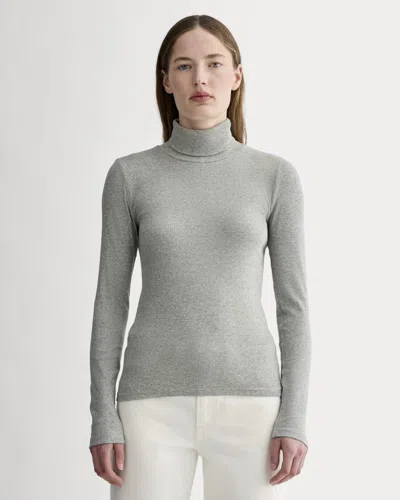 Everlane Luxe Rib Turtleneck In Washed Heathered Grey In Gray