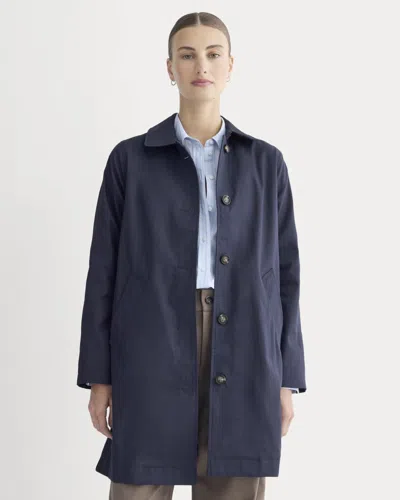 Everlane Mac Coat In Navy In Blue