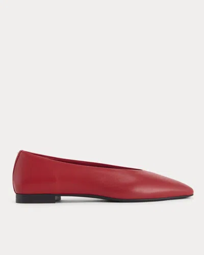 Everlane Made In Italy Almond-toe Flat In Rosa Red