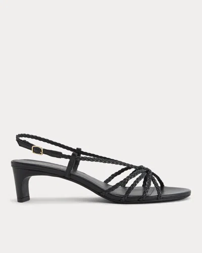 Everlane Made In Italy Braided Kitten Heel In Black Leather