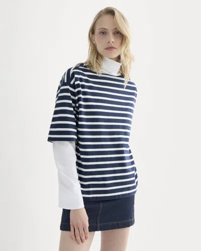 Everlane Mariner Tshirt In Navy/bone In Blue