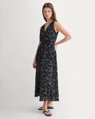 Everlane Maxi Dress In Silk Georgette In Floral/black