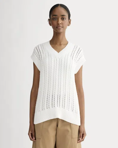 Everlane Mesh Cable Sweater Vest In White