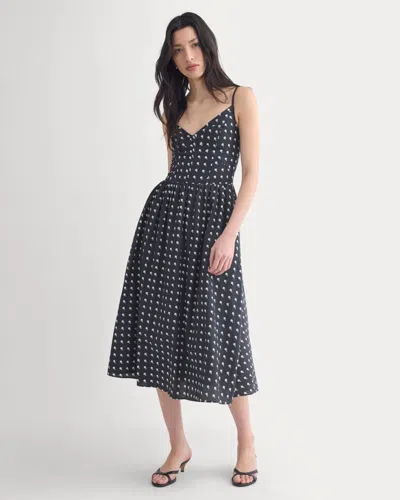 Everlane Midi Dress In Cotton Silk Voile In Black