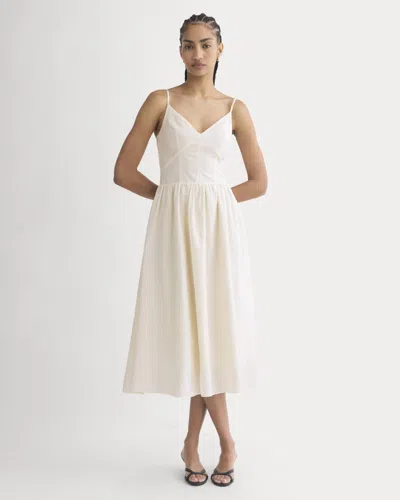 Everlane Midi Dress In Cotton Silk Voile In Bone In Brown