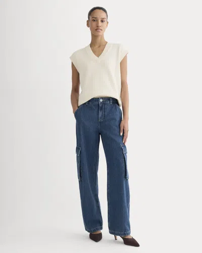 Everlane Mid-rise Cargo Jean In Tungsten Blue Stone