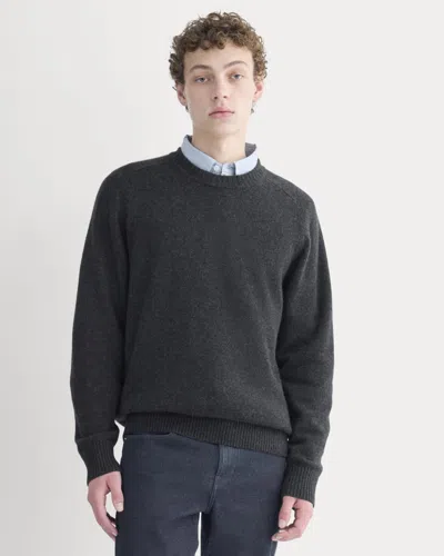 Everlane Midweight Cashmere Crew Neck Sweater In Heathered Black