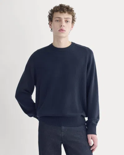 Everlane Midweight Cashmere Crew Neck Sweater In Navy In Blue