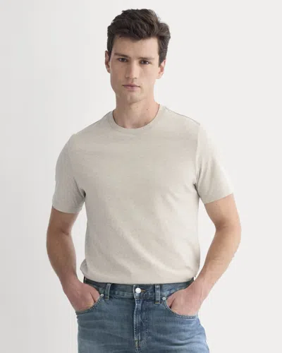 Everlane Midweight Tshirt In Heathered Oatmeal In Brown