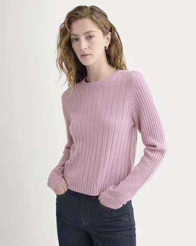 Everlane Mix Ribbed Crew Neck Sweater In Lilac Crush In Purple