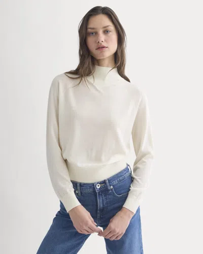 Everlane Mockneck Sweater In White