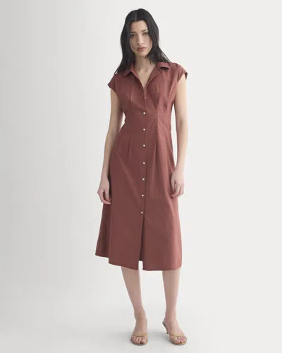 Everlane Muscle Shirtdress In Lightweight Cotton In Henna Red In Brown