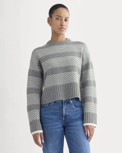 Everlane Nordic Cropped Boxy Crew Neck Sweater In Multi