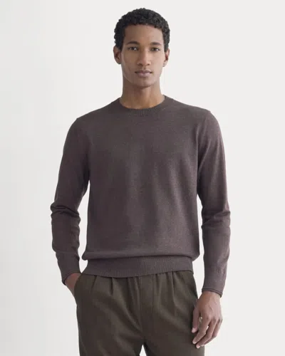 Everlane No-sweat Sweater In Heathered Burgundy In Brown