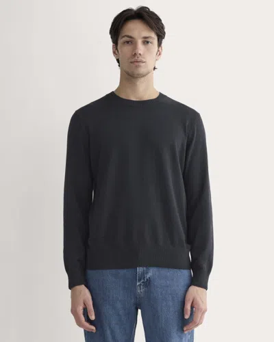 Everlane No-sweat Sweater In Heathered Midnight In Black