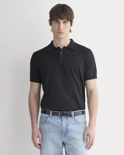 Everlane No-sweat Sweater Polo In Black