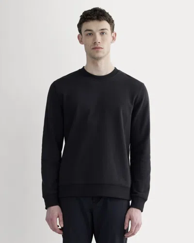 Everlane Off-duty Terry Crew Neck Sweater In Black