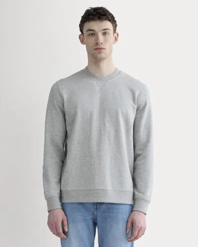 Everlane Off-duty Terry Crew Neck Sweater In Heathered Grey In Gray