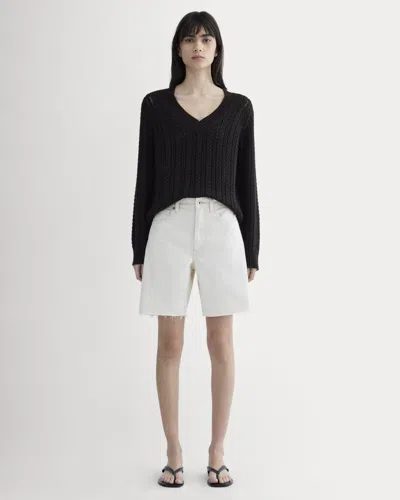 Everlane Og Baggy Jean Short In Ecru In Black