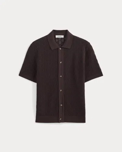 Everlane Open-knit Resort Shirt In Coffee Bean In Brown