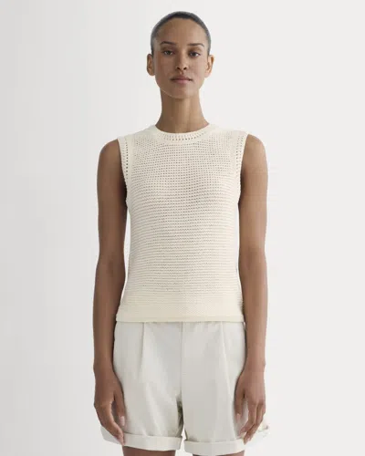 Everlane Organic Cotton Open-stitch Tank Top Sweater In Canvas In Neutral