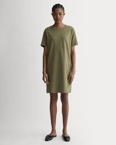 Everlane Organic Cotton Weekend Tshirt Dress In Kalamata In Green