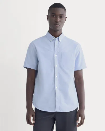 Everlane Organic Short Sleeve Oxford Shirt In Light Blue