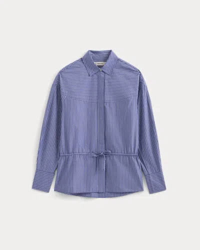 Everlane Oversized Cinched Shirt In Blue