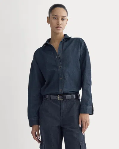Everlane Oversized Denim Shirt In Tungsten Rinse In Blue