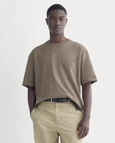 Everlane Oversized Midweight Tshirt In Deep Taupe In Brown