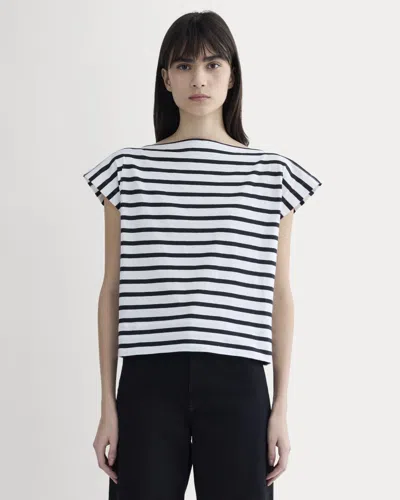 Everlane Oversized Muscle Tshirt In Bone/black