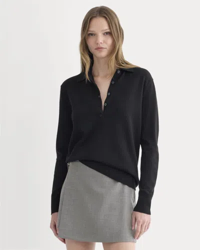 Everlane Oversized Polo Sweater In Black