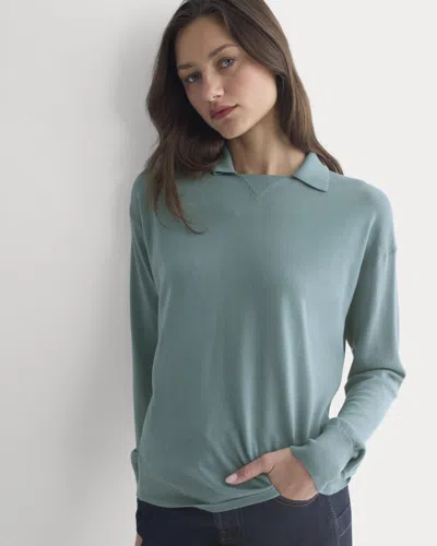 Everlane Oversized Polo Sweater In Green