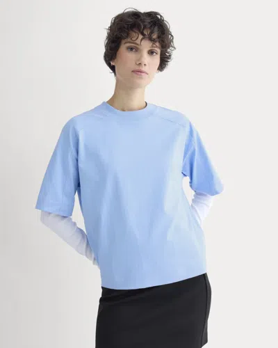 Everlane Oversized Seamed Tshirt In Open Air Blue