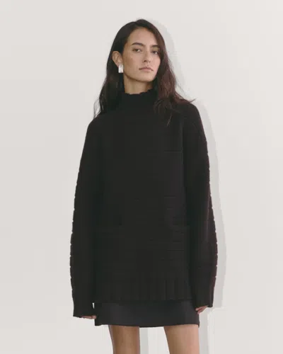Everlane Oversized Turtleneck Sweater In Black