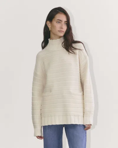 Everlane Oversized Turtleneck Sweater In White