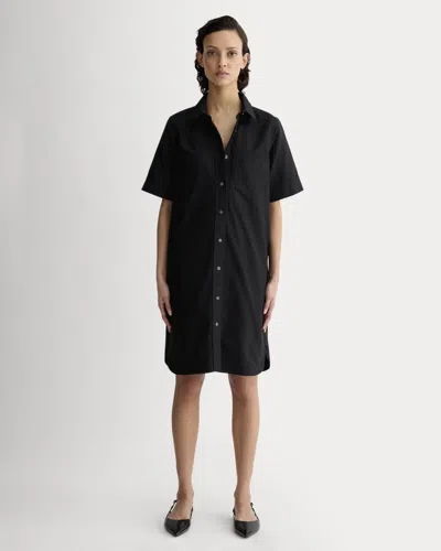 Everlane Oxford Short-sleeve Shirt Dress In Black