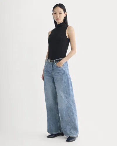 Everlane Paneled Ultra Wide-leg Jean In Tungsten Scratch In Blue