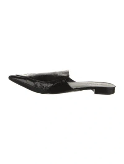 Pre-owned Everlane Patent Leather Mules In Black
