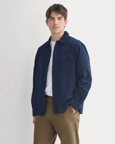 Everlane Pinwale Corduroy Shirt In Navy In Blue