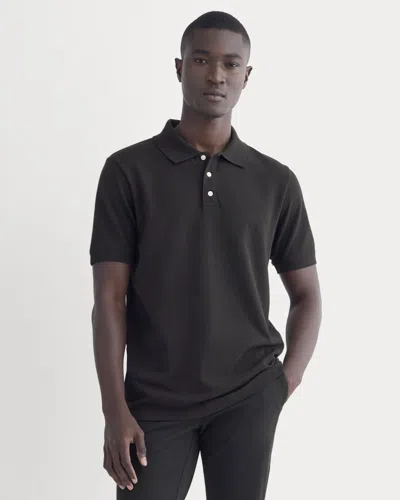 Everlane Pique Polo Tshirt In Black