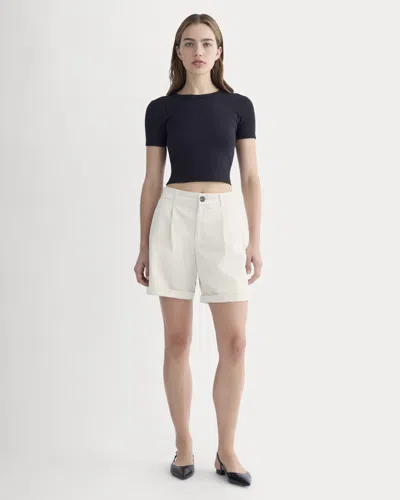 Everlane Pleated Chino Pant Short In Birch In Black