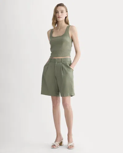Everlane Pleated Short In Green