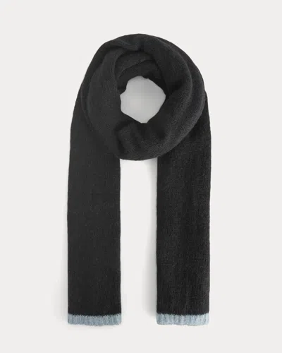 Everlane Plush Alpaca Scarf In Black/ Skyway In Gray