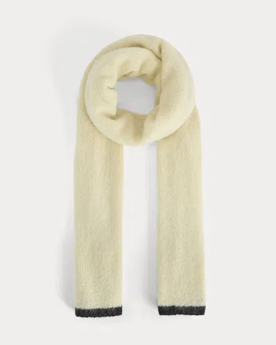 Everlane Plush Alpaca Scarf In Bone/ Black In Multi