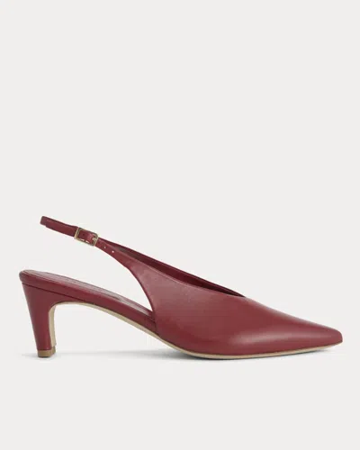 Everlane Pointed-toe Slingback Heel In Rouge In Multi