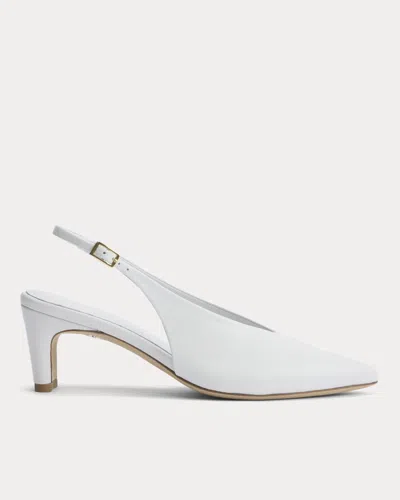 Everlane Pointed-toe Slingback Heel In Snow In Gray