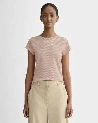 Everlane Pointelle Short-sleeve Tshirt In Rose Smoke In Pink