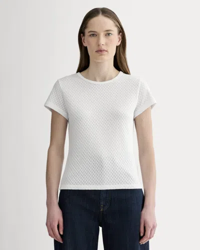 Everlane Pointelle Short-sleeve Tshirt In White