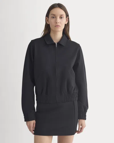 Everlane Ponte Aviator Jacket In Black